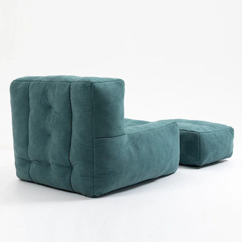 Modern 38.5" Velvet Accent Chair with Memory Foam Cushion & Ottoman
