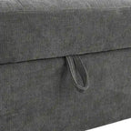 91.5 L-Shaped 4 Seater Sectional Sofa Couch with Pull-Out Bed, Hidden Storage and Functional Armrests, for Living Room