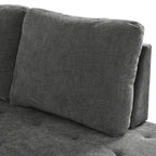 91.5 L-Shaped 4 Seater Sectional Sofa Couch with Pull-Out Bed, Hidden Storage and Functional Armrests, for Living Room