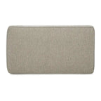 Modern Gray Chunky Fabric Ottoman with Matte Black Wood Trim