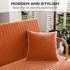 Upholstered Velvet Loveseat with Tufted Back, Gold Legs & 2 Pillows