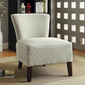 Contemporary Fabric Accent Chair with Ikat Pattern & Espresso Wood Legs