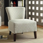 Contemporary Fabric Accent Chair with Ikat Pattern & Espresso Wood Legs