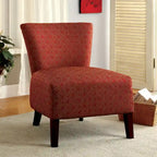 Contemporary Fabric Accent Chair with Ikat Pattern & Espresso Wood Legs