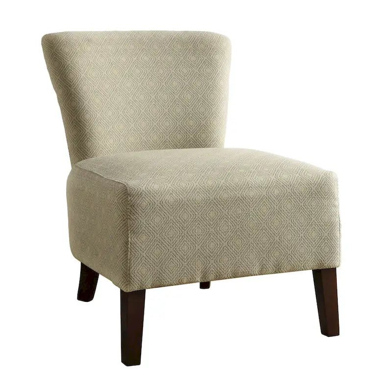 Contemporary Fabric Accent Chair with Ikat Pattern & Espresso Wood Legs