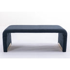 Modern New Boucle Fabric Loveseat Ottoman Footstool Bedroom Bench Shoe Bench With Gold Metal Legs