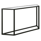 55" Modern Steel Console Table with Tempered Glass Top