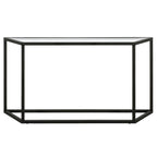 55" Modern Steel Console Table with Tempered Glass Top