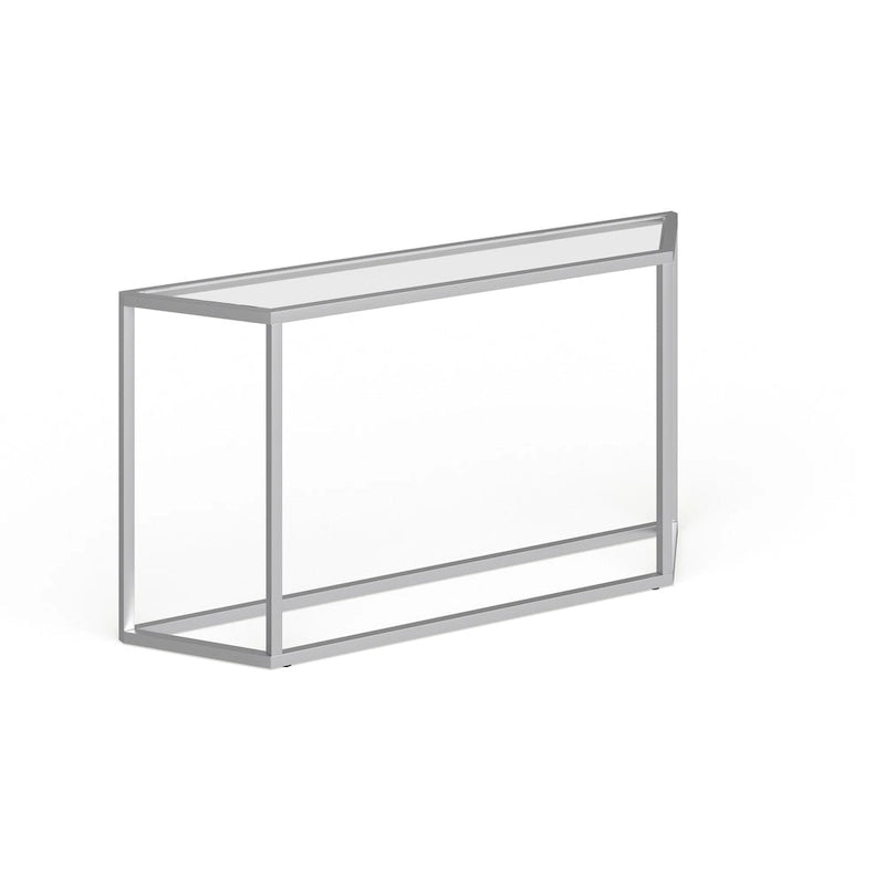 55" Modern Steel Console Table with Tempered Glass Top
