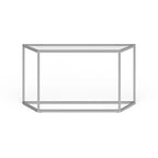 55" Modern Steel Console Table with Tempered Glass Top