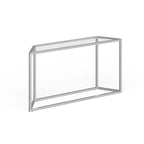 55" Modern Steel Console Table with Tempered Glass Top