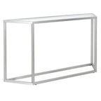 55" Modern Steel Console Table with Tempered Glass Top