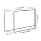 55" Modern Steel Console Table with Tempered Glass Top