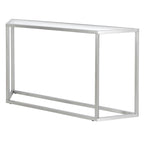 55" Modern Steel Console Table with Tempered Glass Top