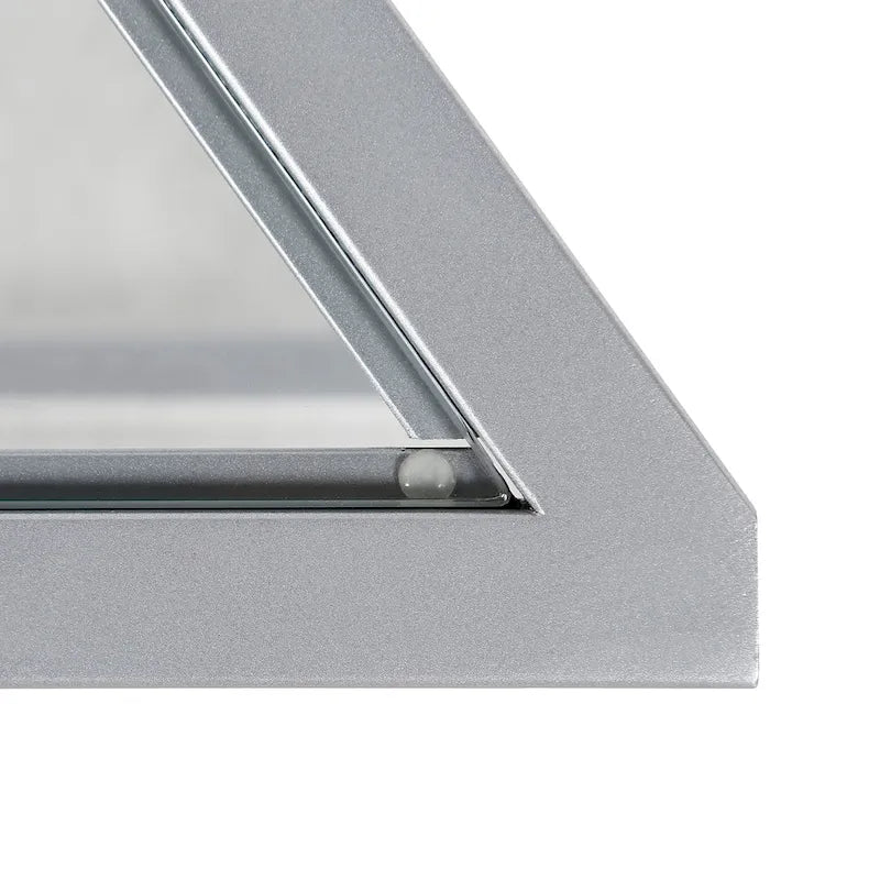 55" Modern Steel Console Table with Tempered Glass Top