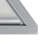 55" Modern Steel Console Table with Tempered Glass Top