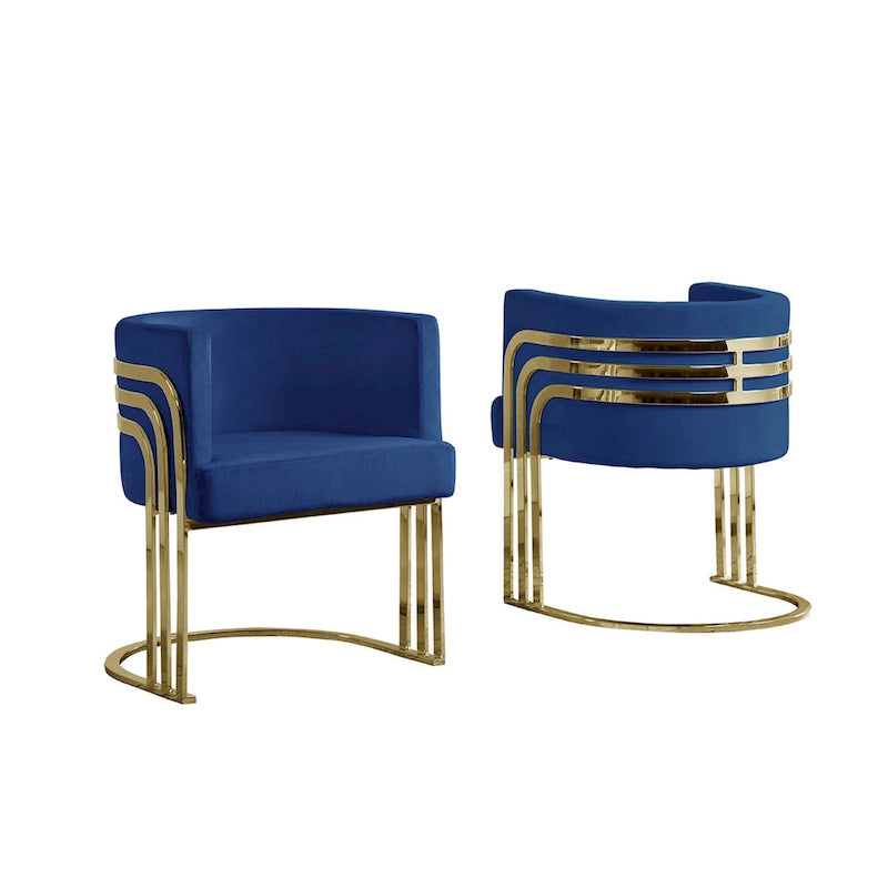 Velvet Barrel Accent Chair with Gold Base – Round Glam Style