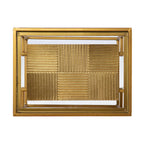 3-Tier Glass Top Accent Side Table with Handcrafted Brass Shelves