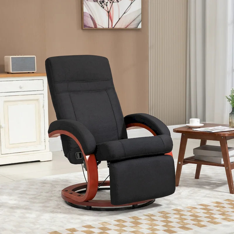 Manual Recliner Chair with 135° Recline, 360° Swivel & Adjustable Footrest
