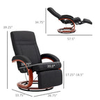 Manual Recliner Chair with 135° Recline, 360° Swivel & Adjustable Footrest