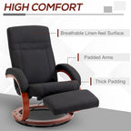 Manual Recliner Chair with 135° Recline, 360° Swivel & Adjustable Footrest
