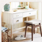 Saddle Cushion VanityStool - 17.83D x 12.4W x 16.53H