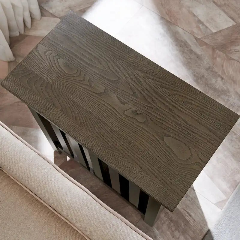 Transitional 1-Drawer End Table with Slatted Sides
