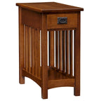 Transitional 1-Drawer End Table with Slatted Sides