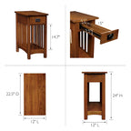 Transitional 1-Drawer End Table with Slatted Sides