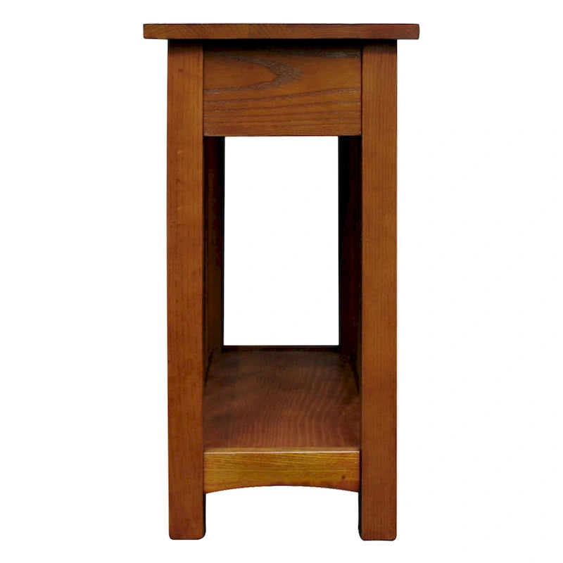 Transitional 1-Drawer End Table with Slatted Sides