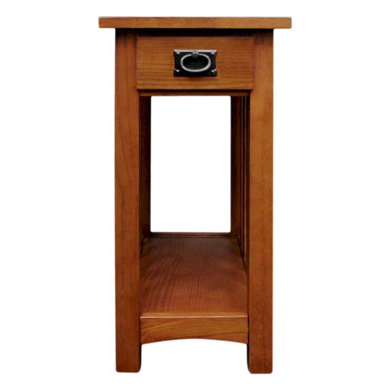 Transitional 1-Drawer End Table with Slatted Sides