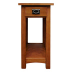 Transitional 1-Drawer End Table with Slatted Sides