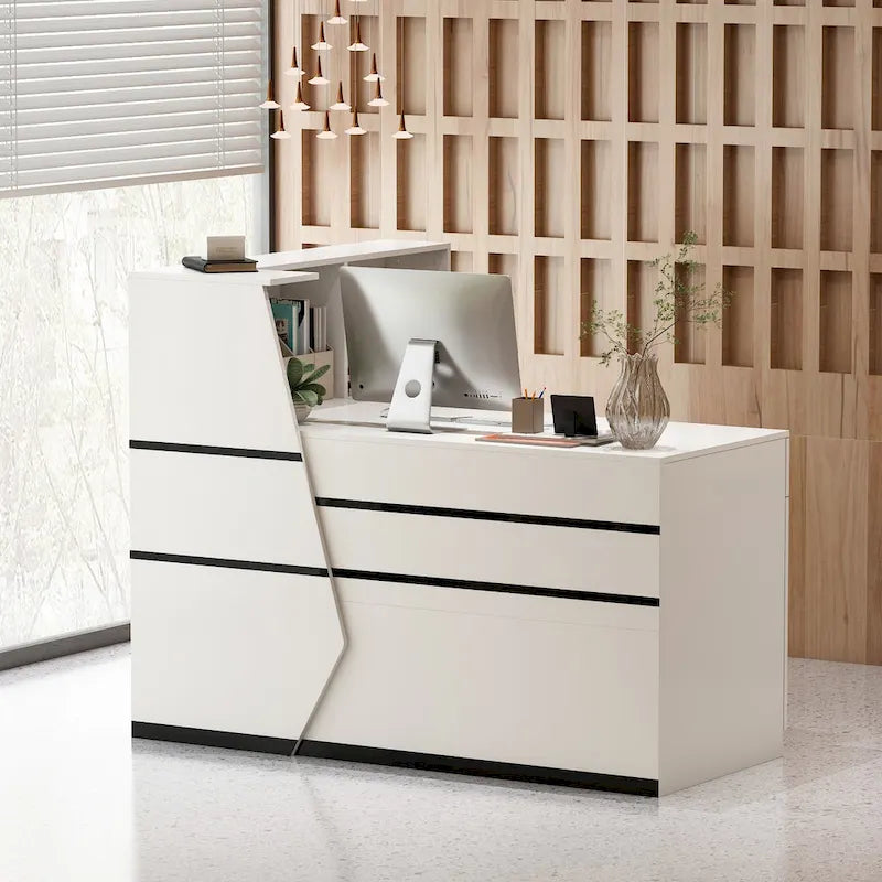 1-Drawer Reception Computer Desk with Door
