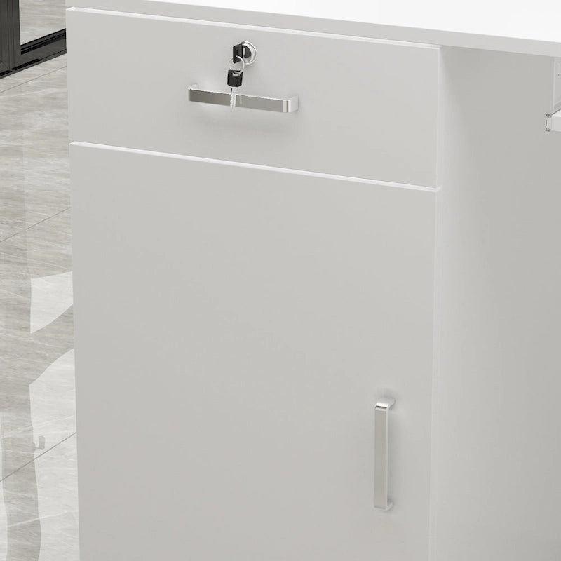 1-Drawer Reception Computer Desk with Door