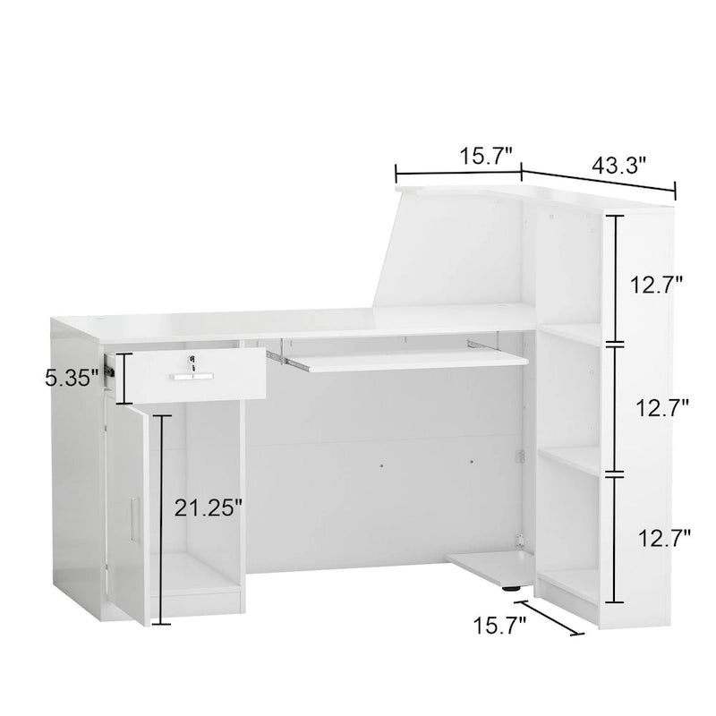 1-Drawer Reception Computer Desk with Door