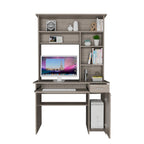 180 Hutch Desk with 5 Shelves, Retractable Keyboard Tray, CPU Panel & Drawer