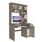 180 Hutch Desk with 5 Shelves, Retractable Keyboard Tray, CPU Panel & Drawer