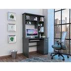 180 Hutch Desk with 5 Shelves, Retractable Keyboard Tray, CPU Panel & Drawer