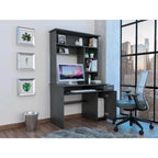 180 Hutch Desk with 5 Shelves, Retractable Keyboard Tray, CPU Panel & Drawer