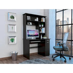 180 Hutch Desk with 5 Shelves, Retractable Keyboard Tray, CPU Panel & Drawer