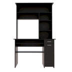 180 Hutch Desk with 5 Shelves, Retractable Keyboard Tray, CPU Panel & Drawer