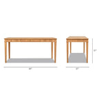 63" Fluted Rubberwood Home Office Writing Desk with Single Drawer - Natural Blonde