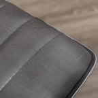 Swivel Mid Back Armless Ribbed Designer Task Chair Faux Leather Soft Upholstery Office Chair Gray