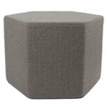 Solid Gray Hexagon Pouf Floor Pillow with Chevron Detailing