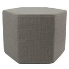 Solid Gray Hexagon Pouf Floor Pillow with Chevron Detailing