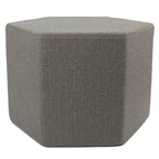 Solid Gray Hexagon Pouf Floor Pillow with Chevron Detailing