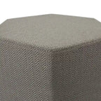 Solid Gray Hexagon Pouf Floor Pillow with Chevron Detailing