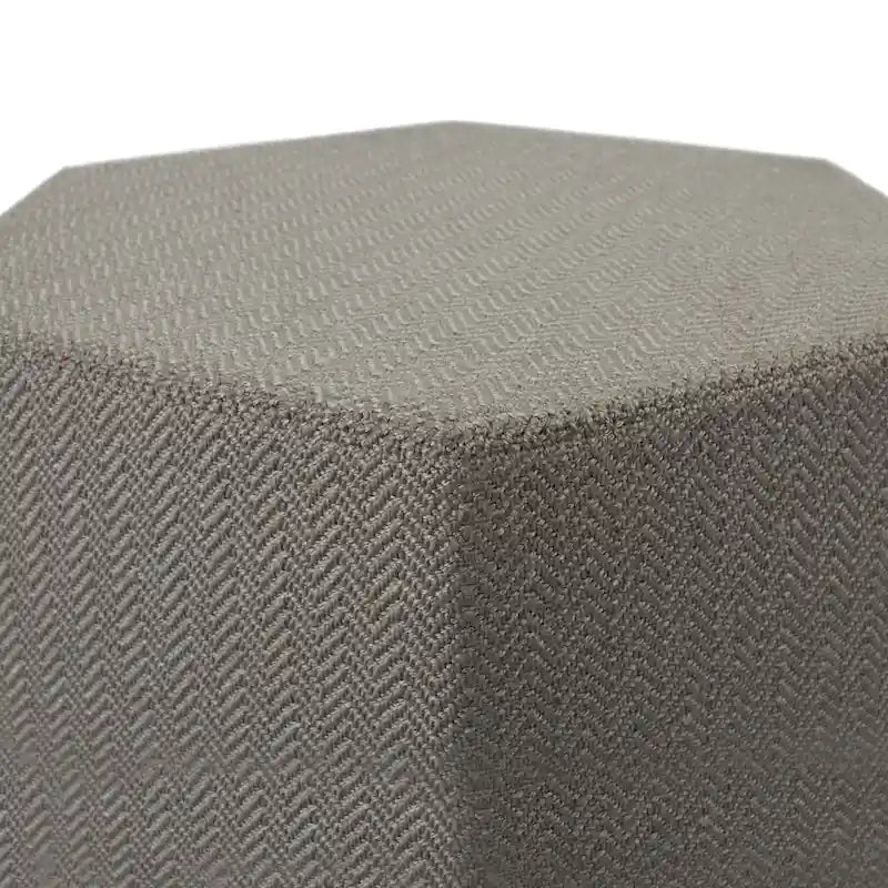 Solid Gray Hexagon Pouf Floor Pillow with Chevron Detailing