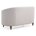 Traditional Tufted Fabric Loveseat with Nailhead Trim & Wood Legs