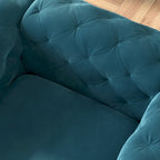 Tufted Velvet Chesterfield Living Room Set – Club Chair, Loveseat & Sofa